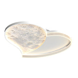 Modern Moon Texture LED Ceiling Light 3 Step Dimming Geometric Flush Mount Lamp