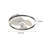 Modern Round Flush Mount Ceiling Fan with Silent LED Light and Three Step Dimming Design