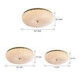 Elegant Copper Glass Petal LED Flush Mount Ceiling Lamp with 3 Step Dimming