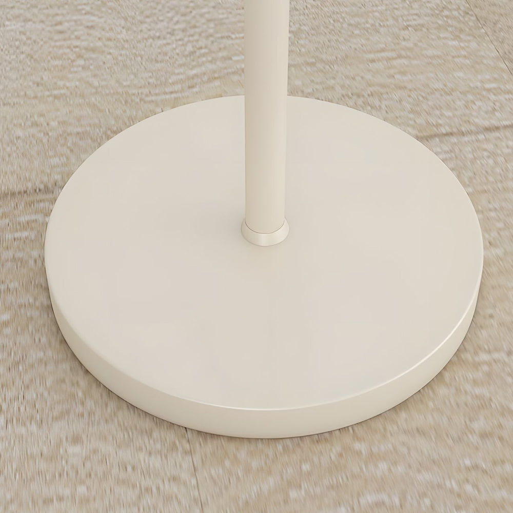 Modern White Arc Floor Lamp with Dimmable LED Dome Shade and Marble Base