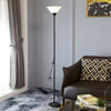Modern 67 Inch Torchiere Floor Lamp with Adjustable Side Reading Light and Color Dimming