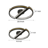 Modern Geometric Semicircle LED Ceiling Light Fixture with Three Step Dimming and Ring Design