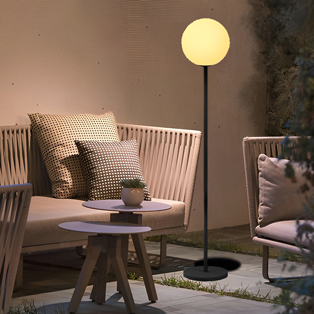 Smart LED Globe Floor Lamp with App Control 16 Color RGB Lighting and Black Metal Finish