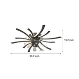 Modern Floral Acrylic Ceiling Fan with Three Step Dimming Light for Bedroom and Dining Room
