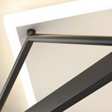 Modern Geometric Black LED Flush Mount Ceiling Light for Bedroom and Dining Area