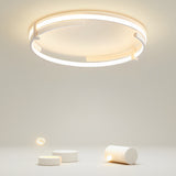 Modern Round LED Flush Mount Ceiling Light with Remote Control Stepless Dimming for Bedroom