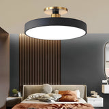 Round LED Semi Flush Mount Ceiling Light for Modern Bedrooms and Living Rooms Nordic Minimalist Fixture