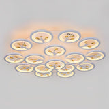 Modern White Flower LED Ceiling Light Dimmable Flush Mount Nordic Bedroom Fixture