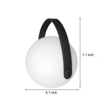 Rechargeable LED Sphere Table Lamp with RGB Color Changing and PU Leather Handle for Bedside