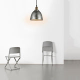 8 Inch White Rustic Dome Pendant Light Bowled Metal Industrial Hanging Lamp for Farmhouse