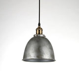 8 Inch White Rustic Dome Pendant Light Bowled Metal Industrial Hanging Lamp for Farmhouse