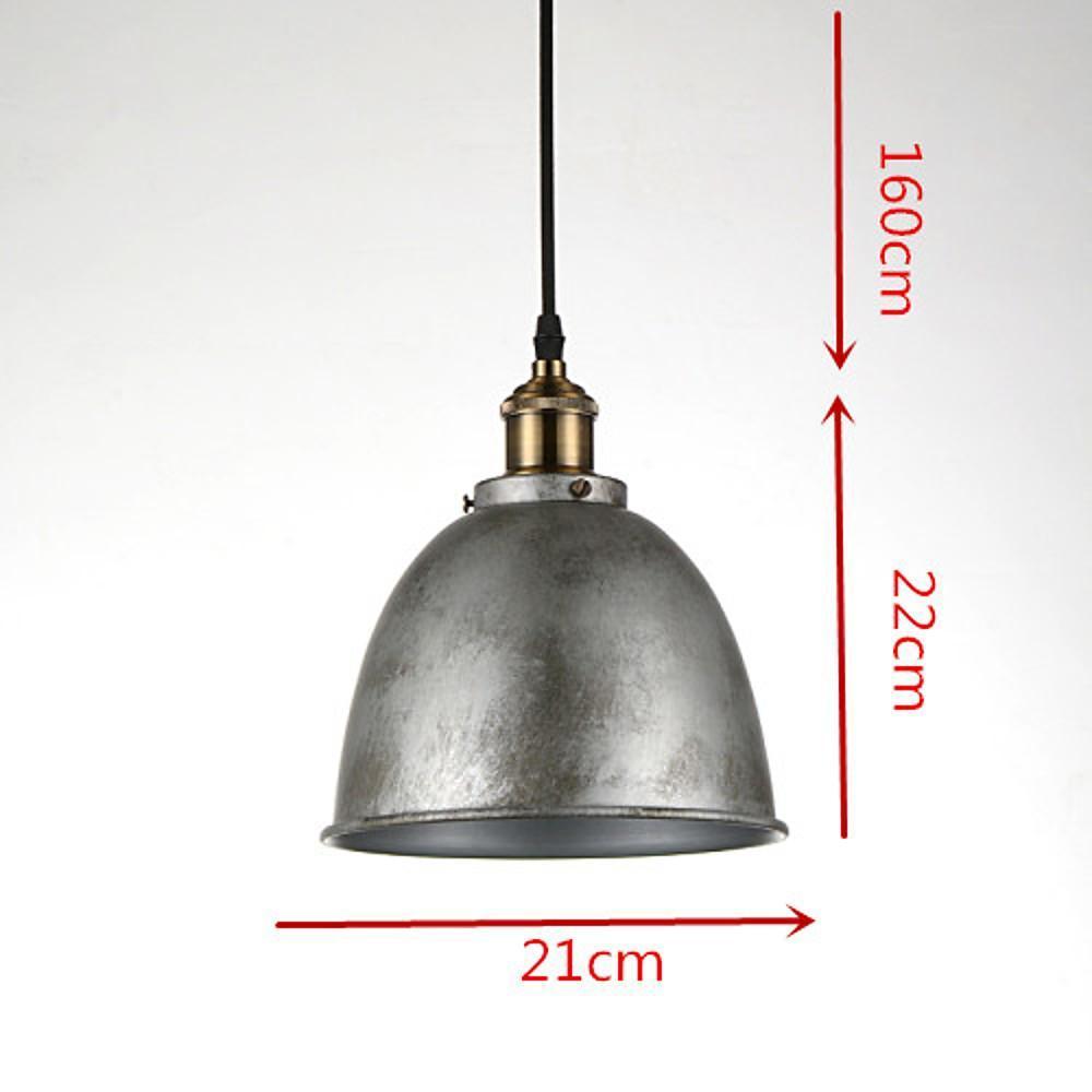 8 Inch White Rustic Dome Pendant Light Bowled Metal Industrial Hanging Lamp for Farmhouse