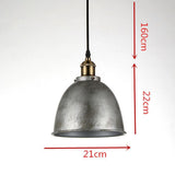 8 Inch White Rustic Dome Pendant Light Bowled Metal Industrial Hanging Lamp for Farmhouse
