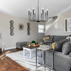 8 Light Modern Industrial Candle Chandelier LED Three Step Dimming Ceiling Fixture for Dining Room