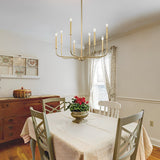 8 Light Modern Industrial Candle Chandelier LED Three Step Dimming Ceiling Fixture for Dining Room