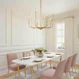 8 Light Modern Industrial Candle Chandelier LED Three Step Dimming Ceiling Fixture for Dining Room
