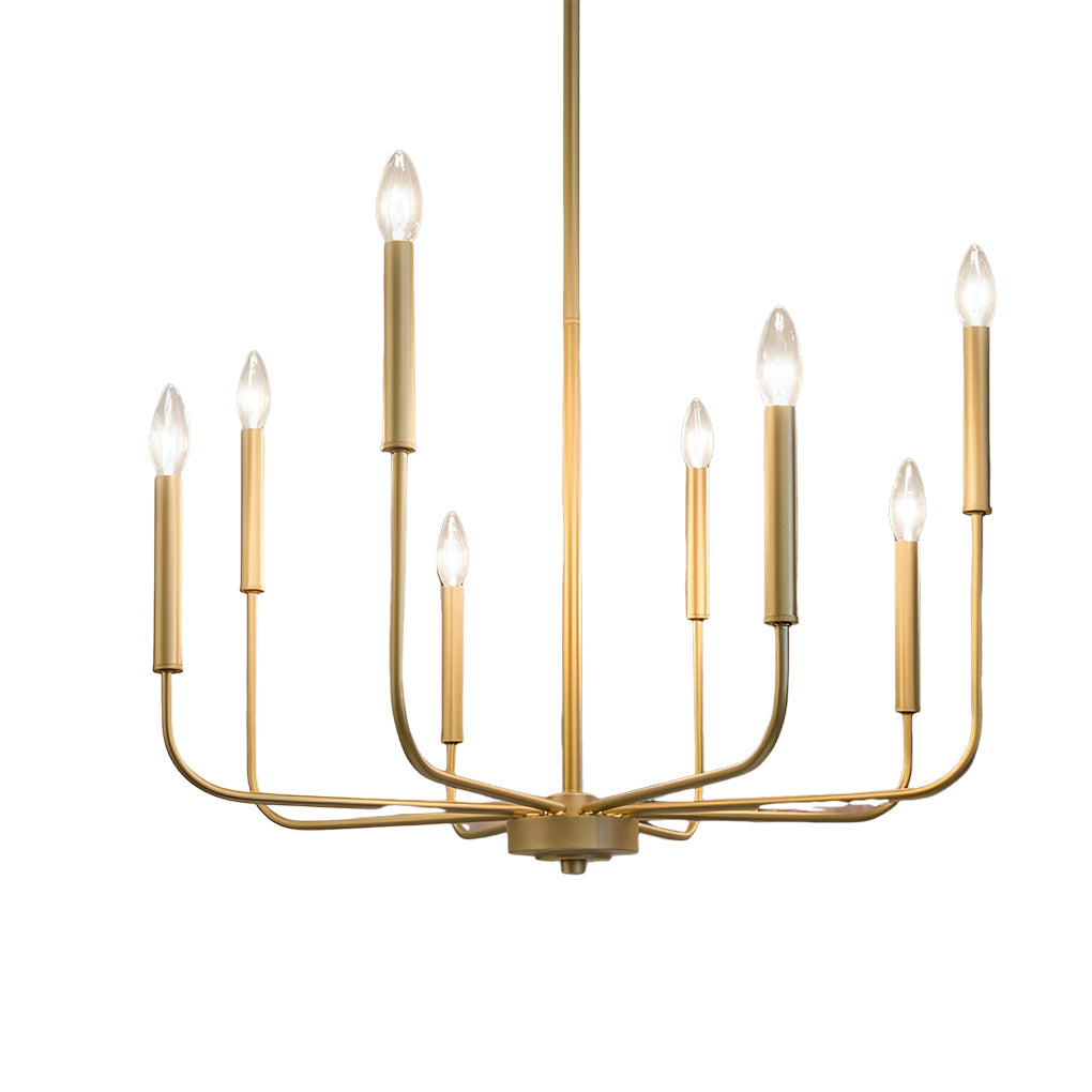 8 Light Modern Industrial Candle Chandelier LED Three Step Dimming Ceiling Fixture for Dining Room