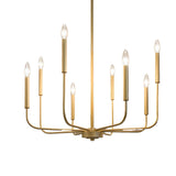 8 Light Modern Industrial Candle Chandelier LED Three Step Dimming Ceiling Fixture for Dining Room