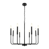 8 Light Modern Industrial Candle Chandelier LED Three Step Dimming Ceiling Fixture for Dining Room