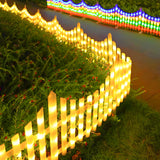 8 Pack Wave Design Solar Powered LED Garden Fence for Outdoor Landscape Decor