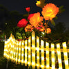 8 Pack Wave Design Solar Powered LED Garden Fence for Outdoor Landscape Decor