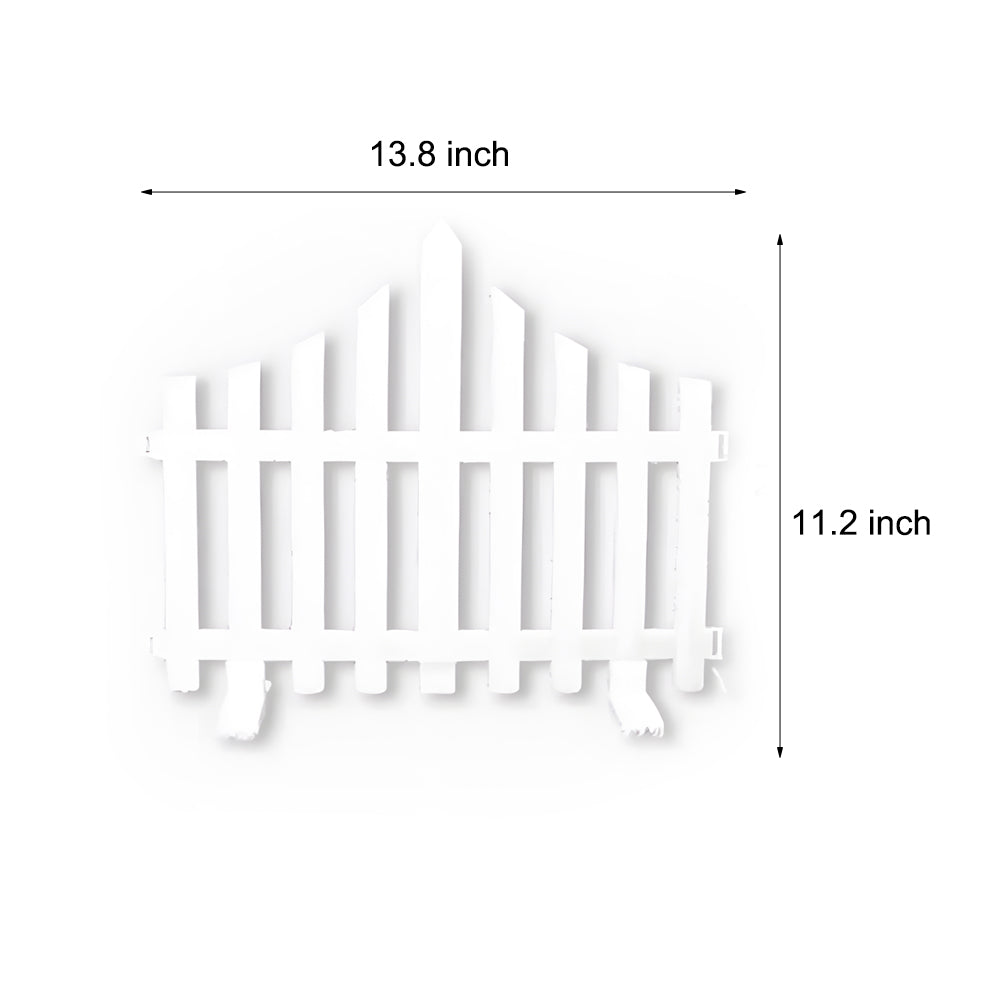 8 Pack Wave Design Solar Powered LED Garden Fence for Outdoor Landscape Decor