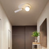 Modern Round White LED Ceiling Light Fixture with Rotatable Spotlight 8 Inch