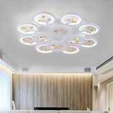 Modern White Flower LED Ceiling Light Dimmable Flush Mount Nordic Bedroom Fixture