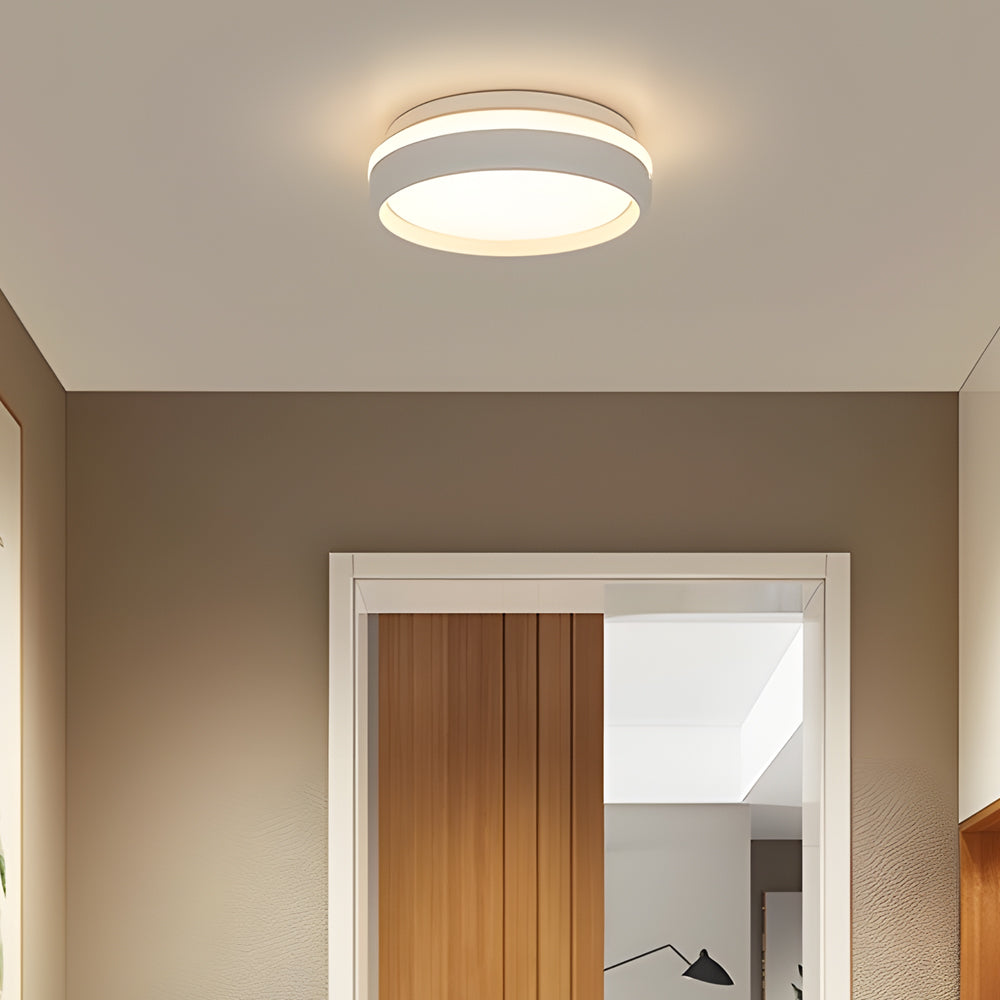 Modern Round LED Flush Mount Ceiling Light with Acrylic Shade for Bedroom Hallway and Living Room