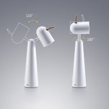 Modern White Antler LED Desk Lamp with USB Rechargeable Battery and Warm Night Light
