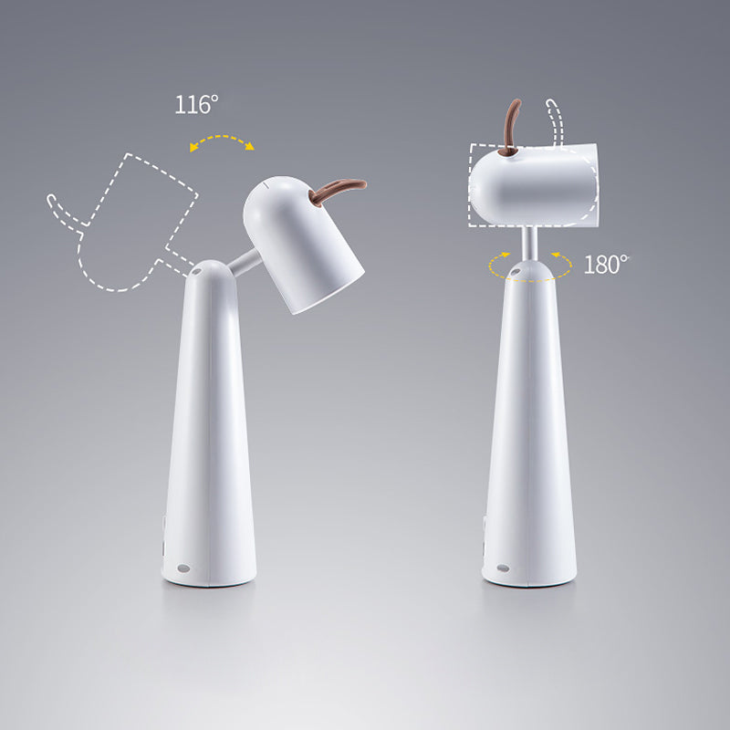 Modern White Antler LED Desk Lamp with USB Rechargeable Battery and Warm Night Light