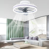 Modern Flush Mount Ceiling Fan with Stepless Dimming LED Light and 360 Degree Rotating Airflow