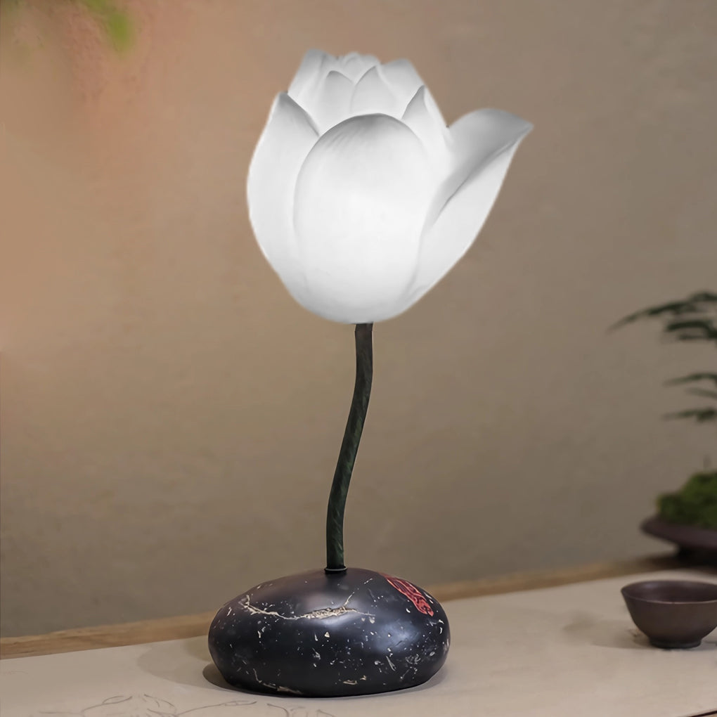 Modern Aesthetic Lotus Flower LED Floor Lamp with Pink and White Glass Shades