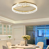60W Modern Gold Round LED Ceiling Light Minimalist Flush Mount Lighting Fixture