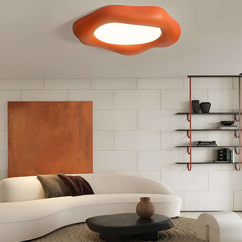 Handmade Wabi Sabi Cloud LED Ceiling Light with Three Step Dimming and Acrylic Diffuser