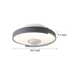 Modern Round Bladeless Ceiling Fan with Integrated Dimmable LED Light and 6 Speed Motor