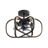 Retro Bladeless Ceiling Fan with 3 Color Dimmable LED Light and Remote Control