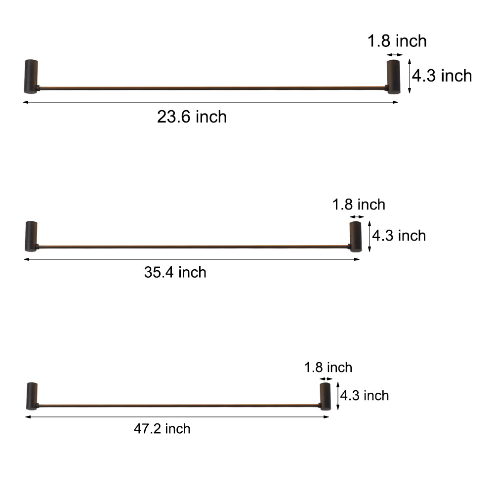 Rotatable Modern Black LED Linear Ceiling Light Fixture for Hallway and Living Room