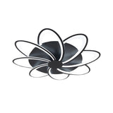 Geometric Flower LED Flush Mount Ceiling Light with Acrylic Petal Design in Black