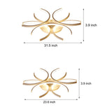 Modern Semi Circle Flower LED Ceiling Light Dimmable White Aluminum Flush Mount Fixture