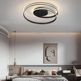Modern Circular Iron LED Ceiling Light with Remote Stepless Dimming Flush Mount