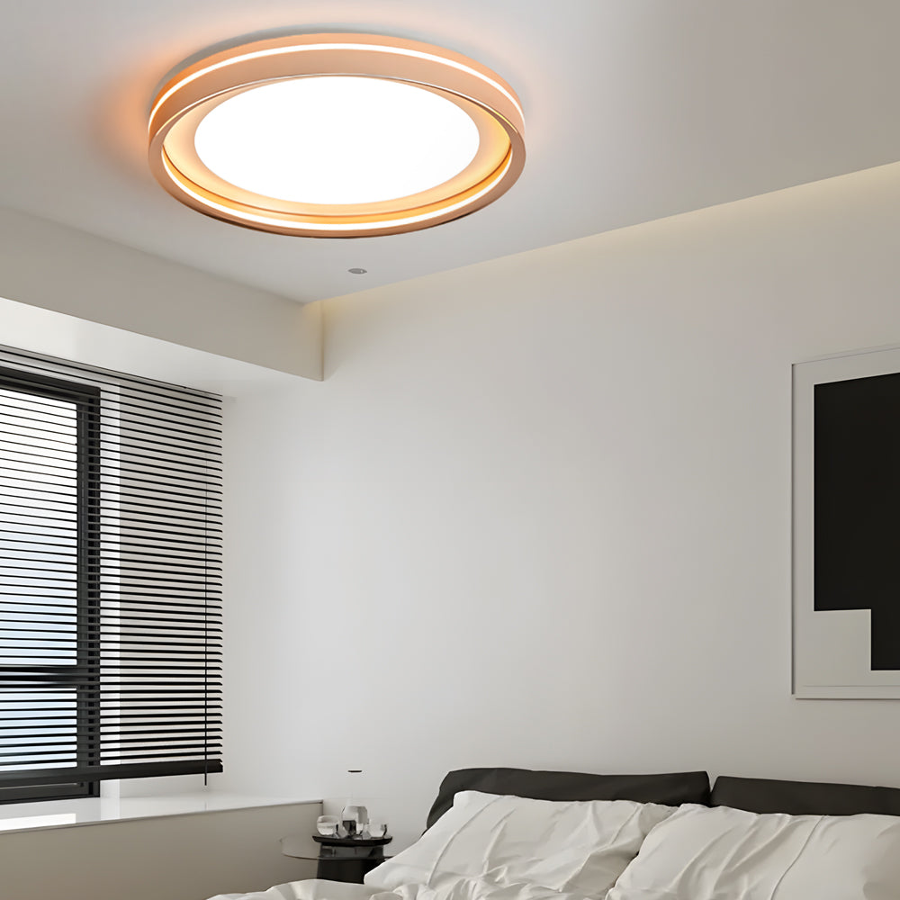Modern Layered Ring Flush Mount LED Ceiling Light with 3 Color Temperature Dimming