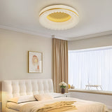 Modern Round LED Ceiling Light Fixture with Three Step Dimming Acrylic Flush Mount Lamp for Bedroom
