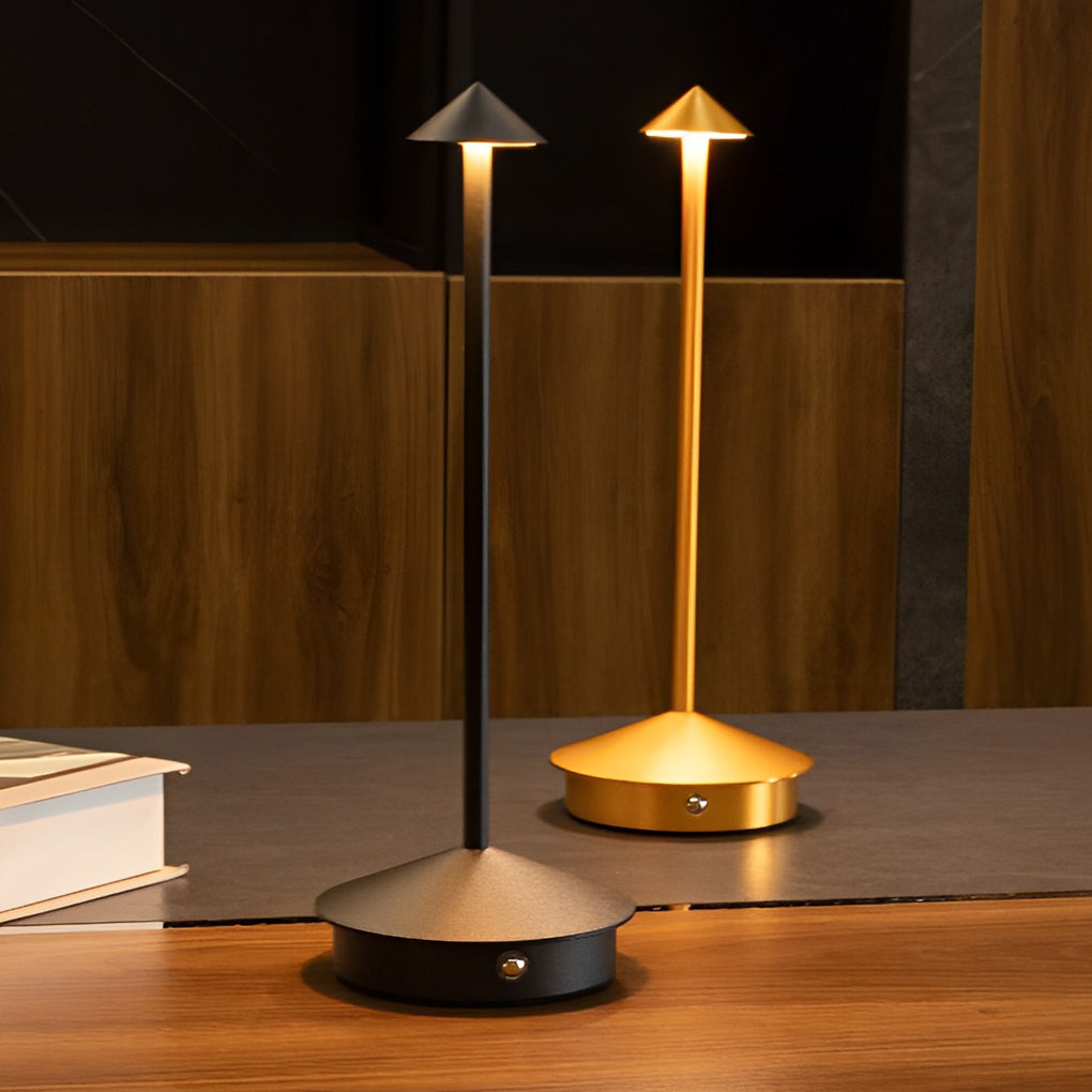 Portable Mushroom LED Cordless Table Lamp Rechargeable Bedside Light for Modern Living Room Decor