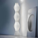 Sculptural Wavy LED Floor Lamp with White Acrylic Shades and Foot Pedal Control