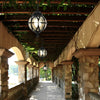 Vintage Waterproof Outdoor Pendant Light Retro Aluminum and Glass Hanging Ball Ceiling Lantern