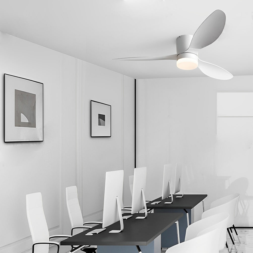 52 Inch Modern LED Ceiling Fan with Remote Control Dimmable 3 Blade Quiet Light Fixture