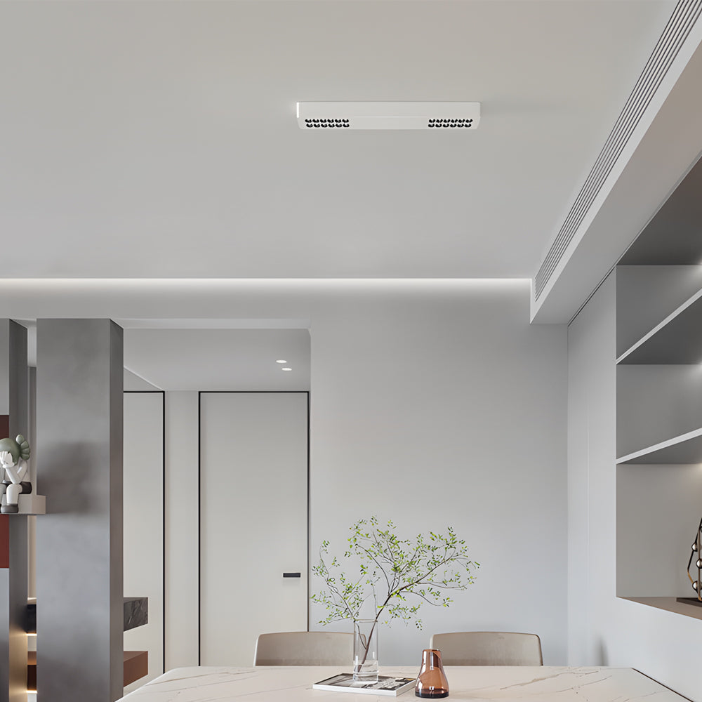 Modern Minimalist Aluminum LED Flush Mount Ceiling Downlight in Square or Rectangular Design