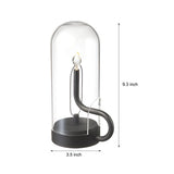 Nordic Glass Dome LED Candle Lamp Portable Rechargeable Table Light with Touch Control