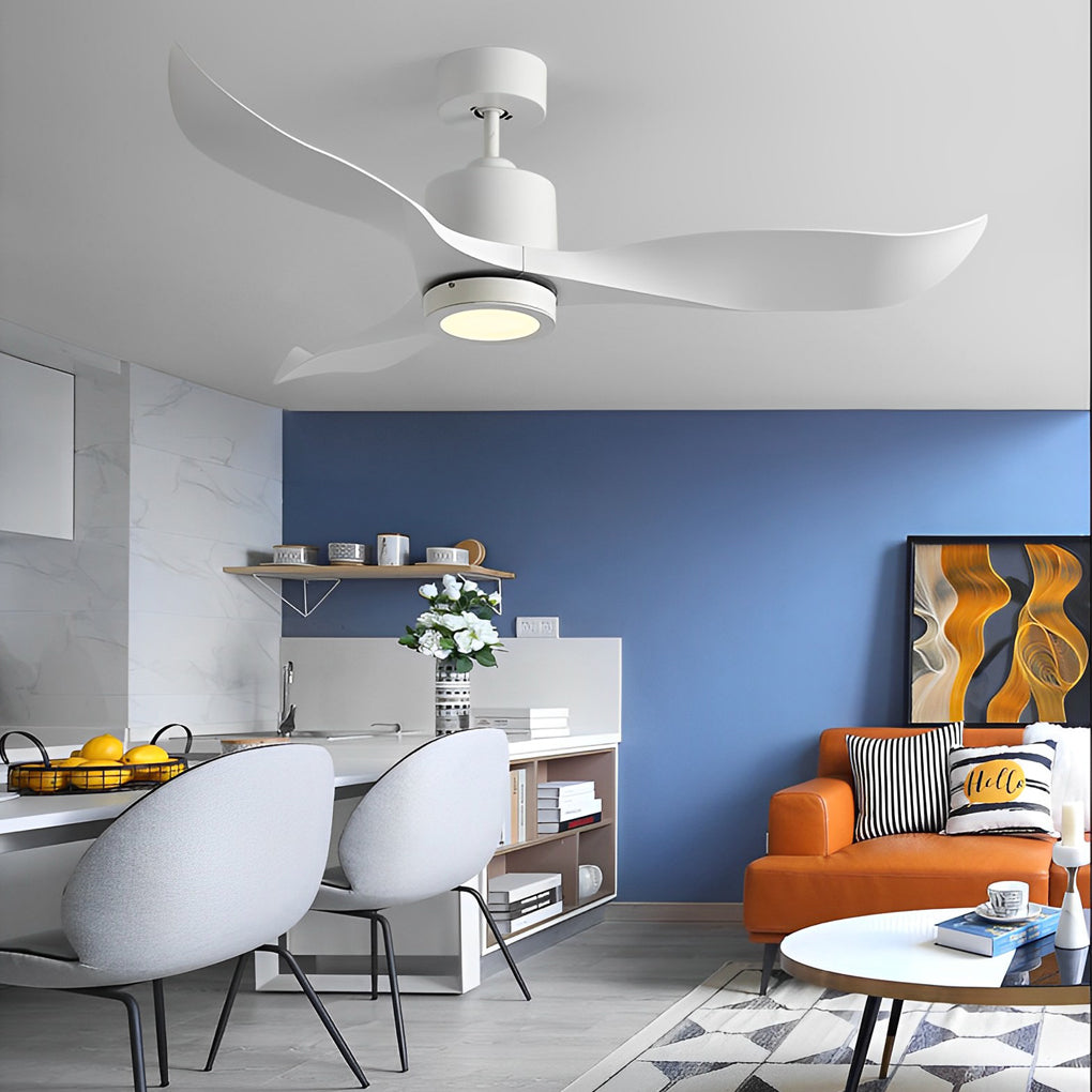 Modern 52 Inch Nordic Ceiling Fan with LED Light and Remote Control Quiet DC Motor 3 Blades